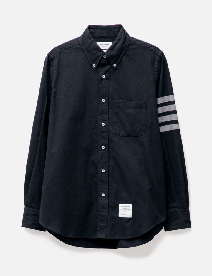 Solid Flannel Shirting 4-Bar Nametag Straight Fit Shirt