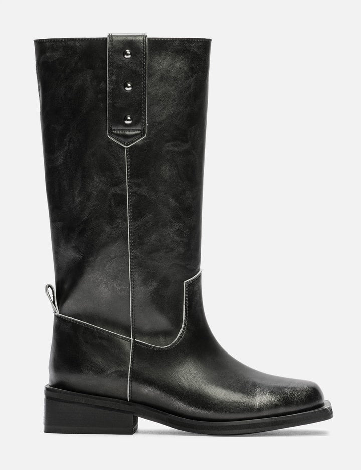 Deinet Natural Leather Biker Boots