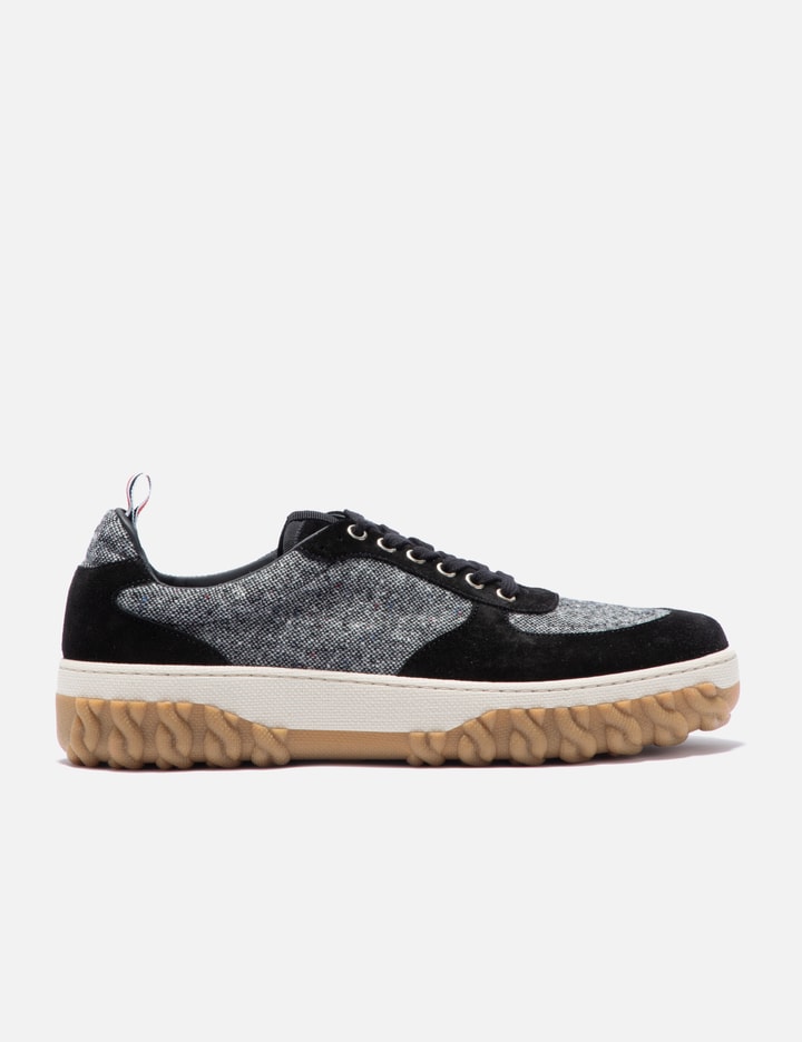 Donegal Tweed Cable Knit Sole Letterman Trainers