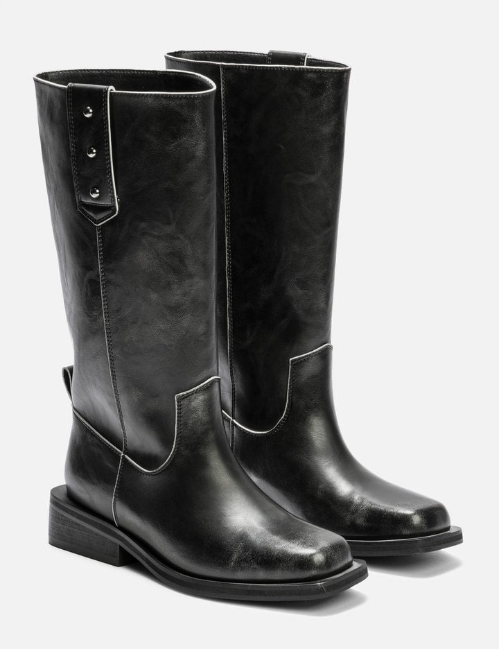Deinet Natural Leather Biker Boots