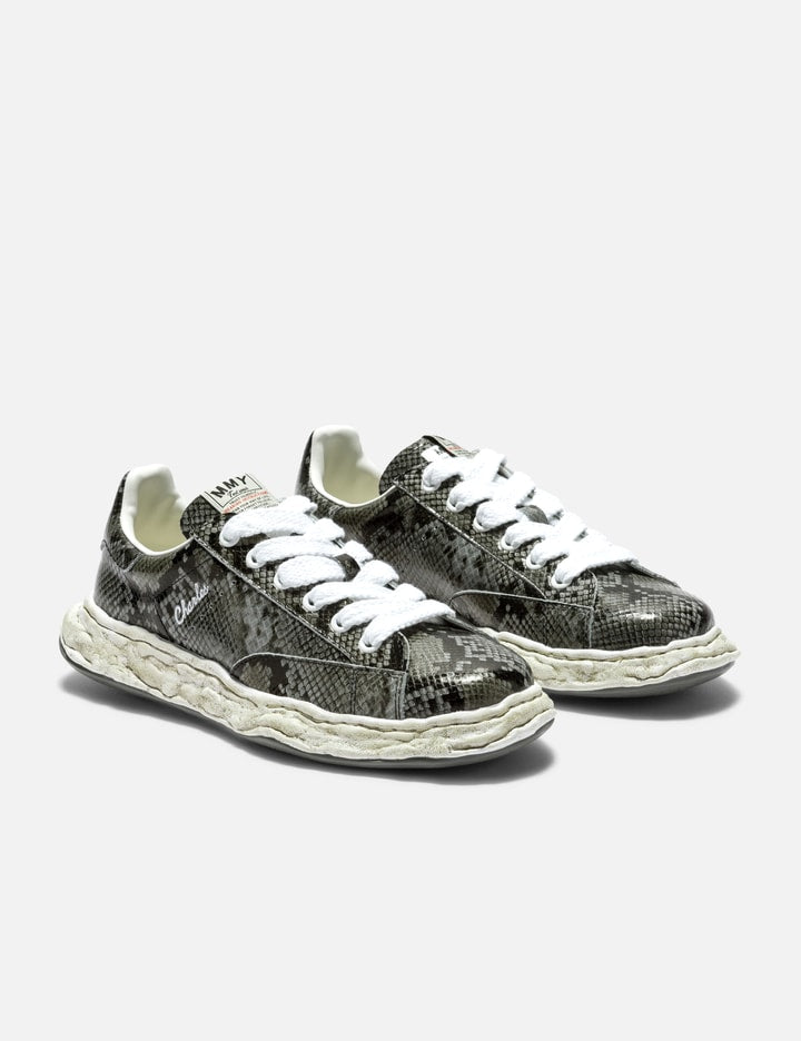 "CHARLES" OG Sole Python Printed Leather Low-top Sneaker