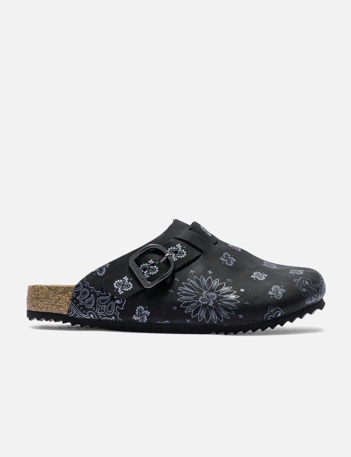 Black Suede Paisley Clogs