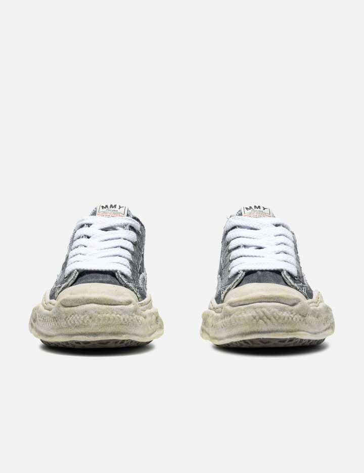 “HANK” OG Sole Bleach-Wash Denim Canvas Low-Top Sneaker