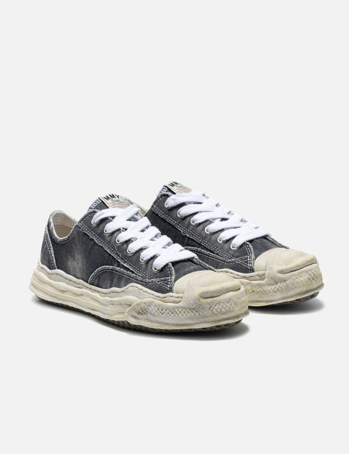 “HANK” OG Sole Bleach-Wash Denim Canvas Low-Top Sneaker
