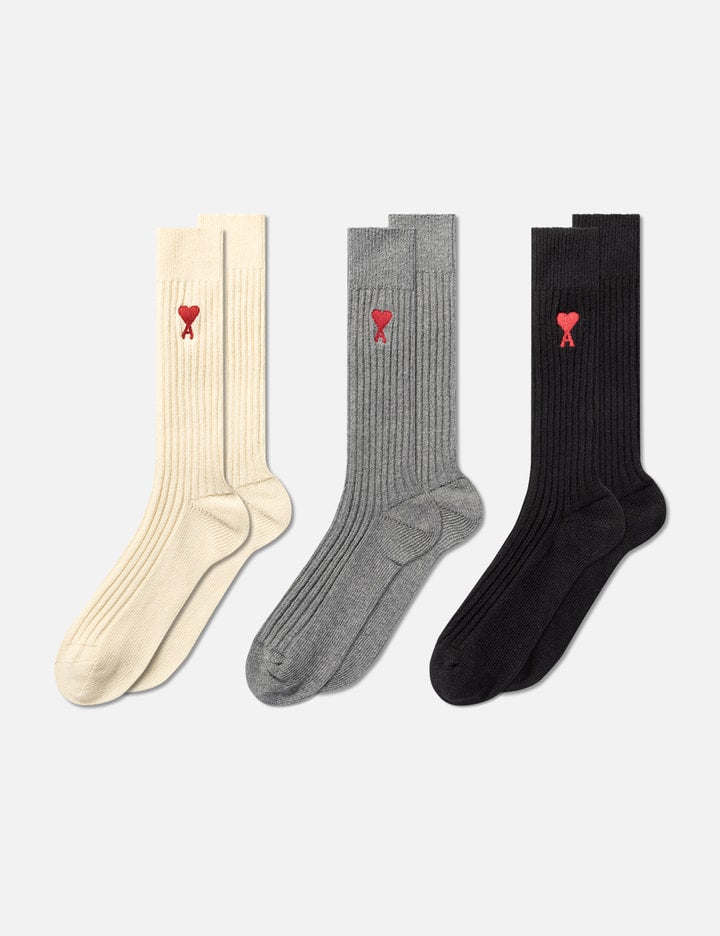 Tricolor Cotton Three Pack Socks