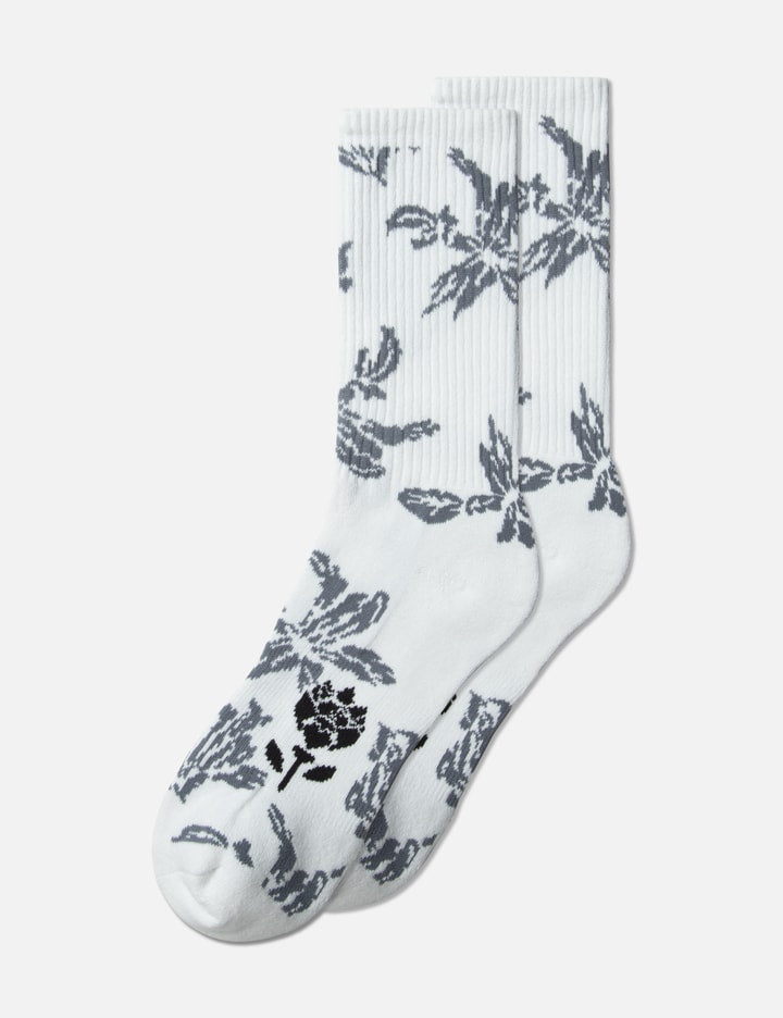 Jacquard Flower Crew Sock