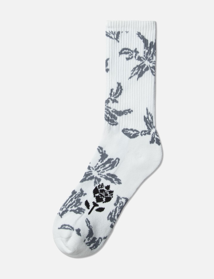 Jacquard Flower Crew Sock