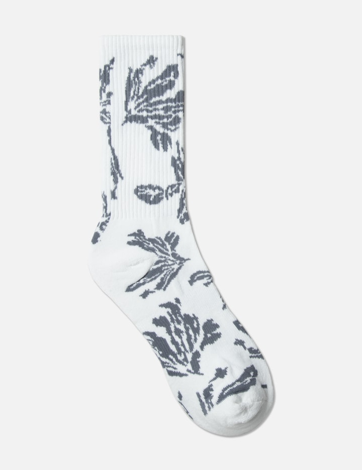 Jacquard Flower Crew Sock