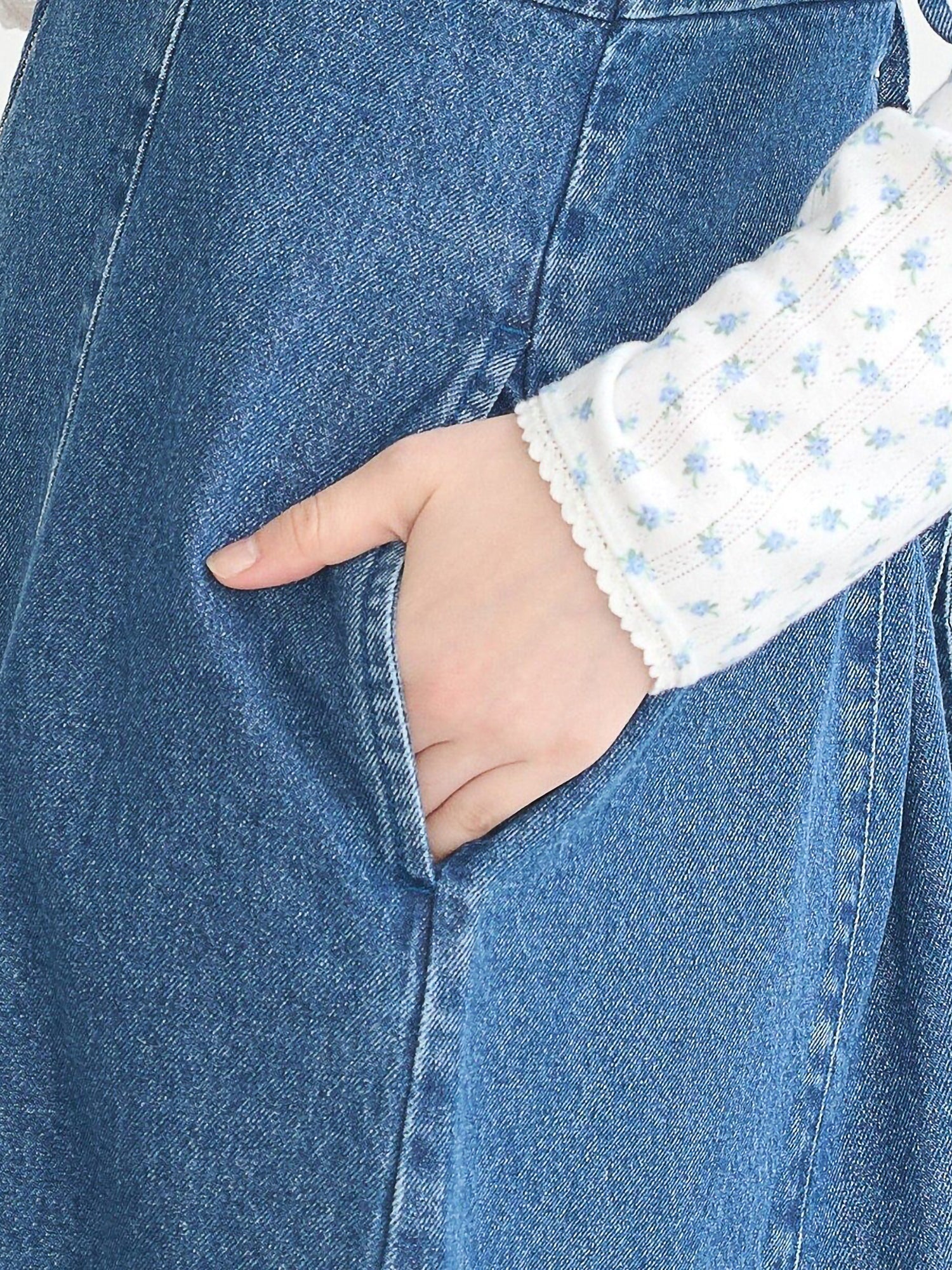 Sokei Lace Up Denim Dress