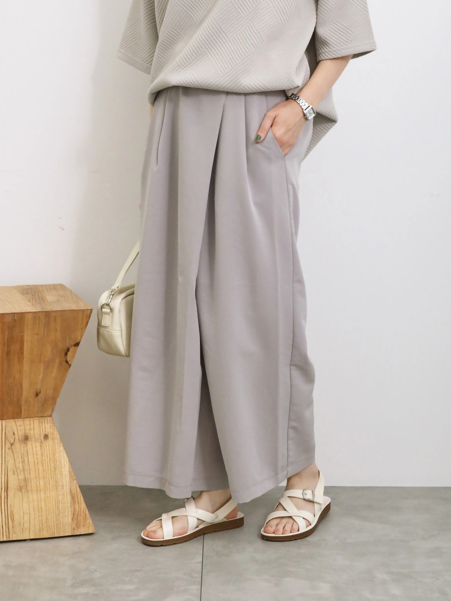 Sorakaze Wrap-Style Wide Pants