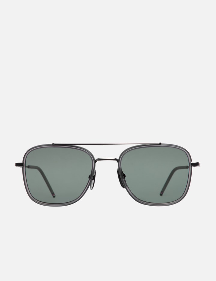 Acetate and Titanium Rectangular Aviator Sunglasses