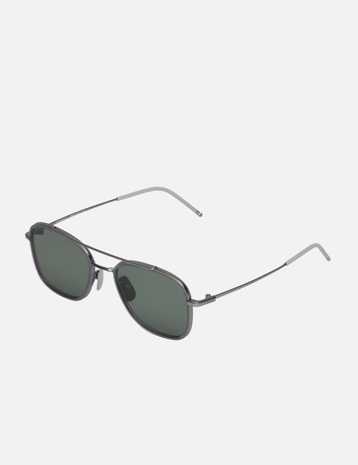 Acetate and Titanium Rectangular Aviator Sunglasses