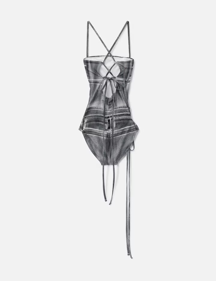 Denim Printed Swimsuit