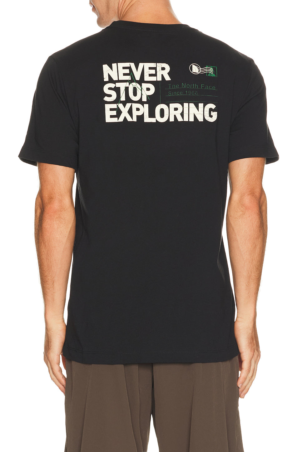 Men's Never Stop Postcard Regular Short Sleeve Tee in TNF Black
