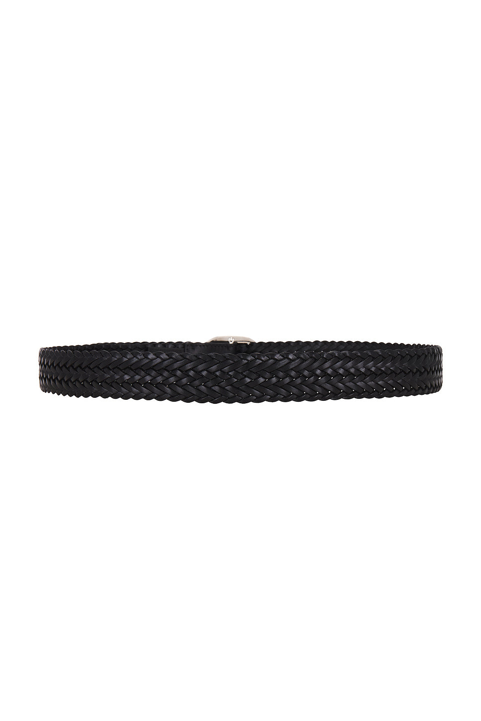 Woven Leather Oval Buckle Belt 30 Mm