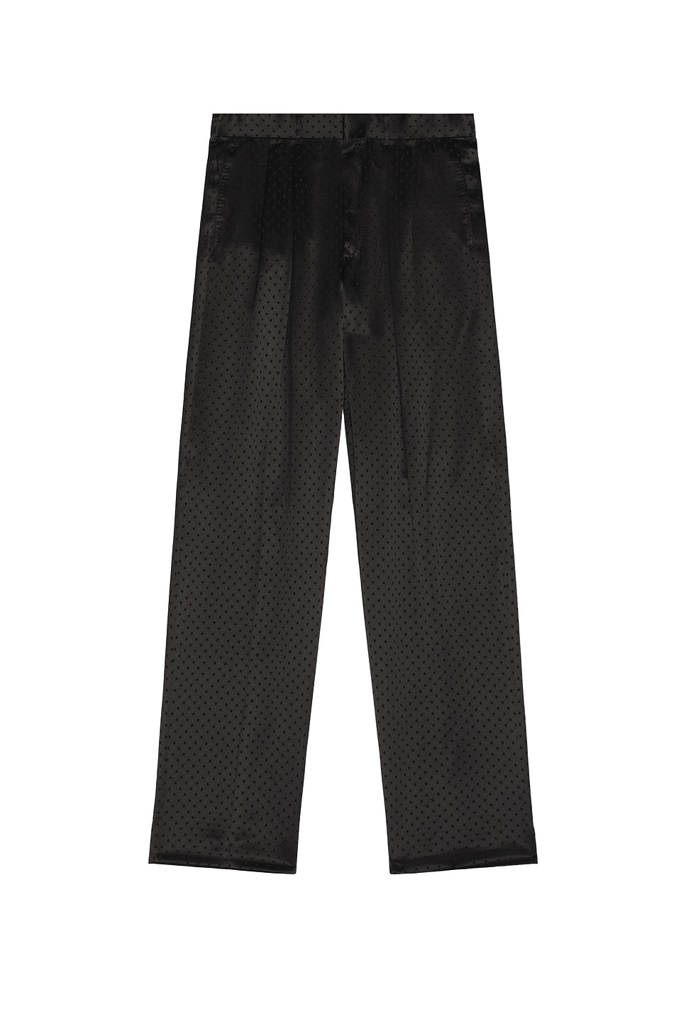 Crepe Satin Polka Dot Jacquard Double Pleat Pant