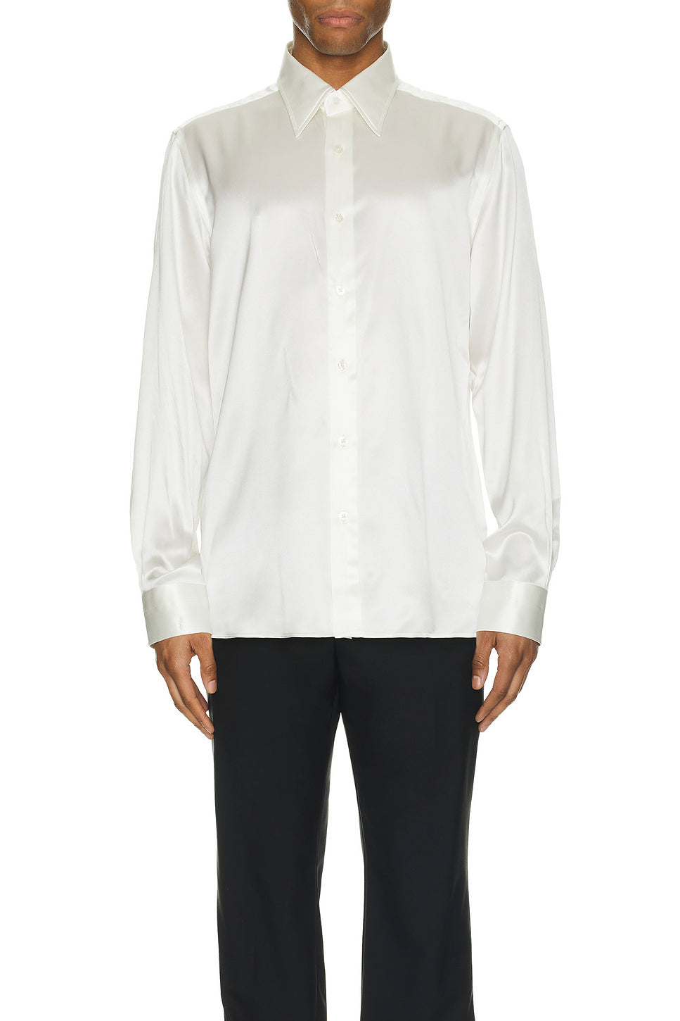 Silk Charmeuse Slim Fit Shirt