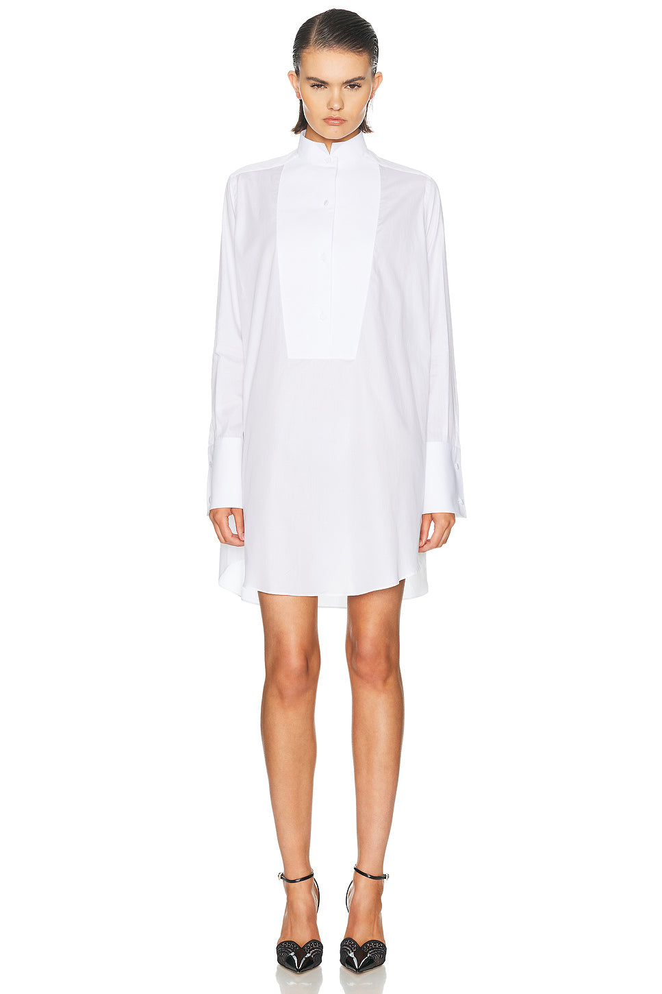 Twill Tuxedo Shirt Dress