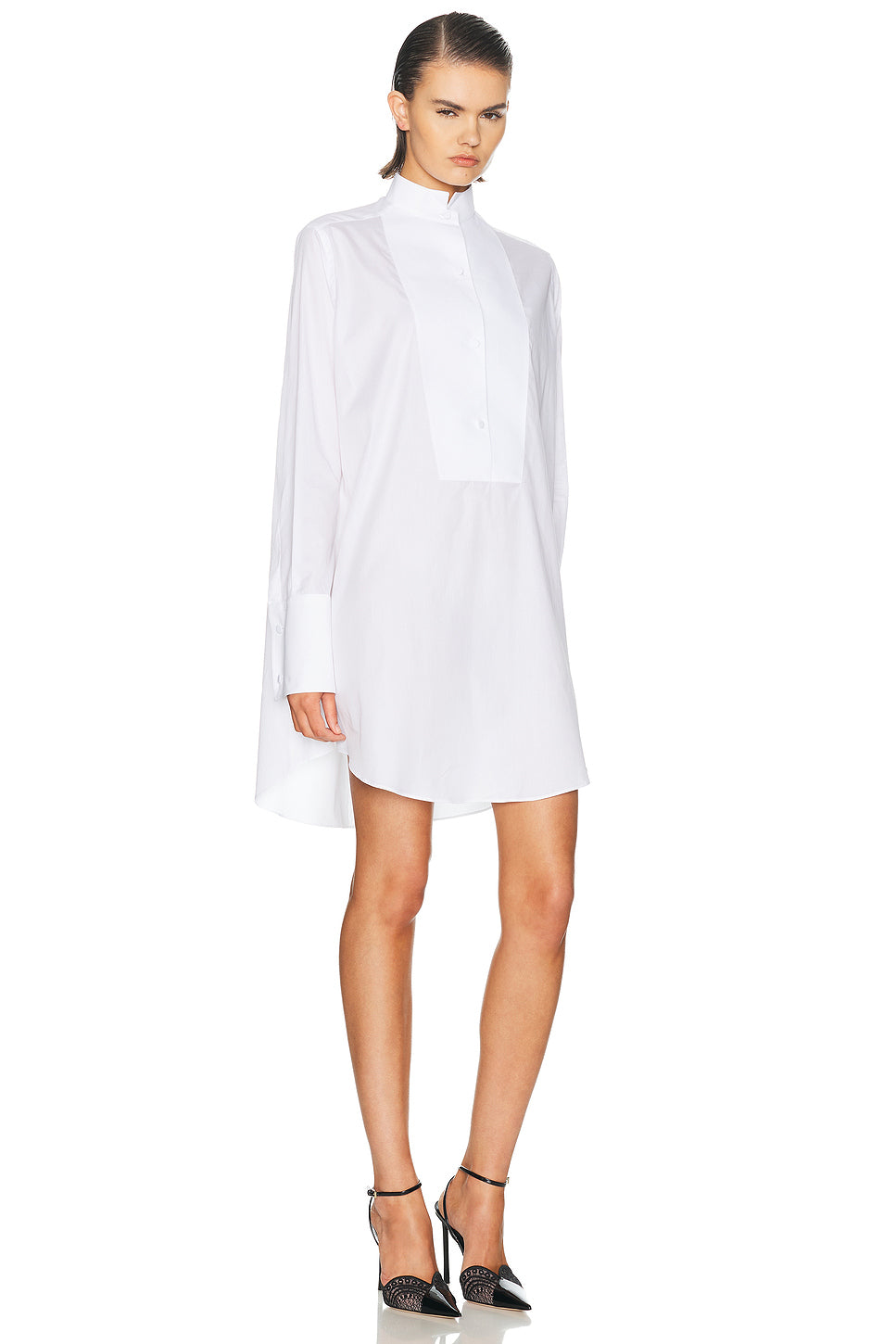 Twill Tuxedo Shirt Dress