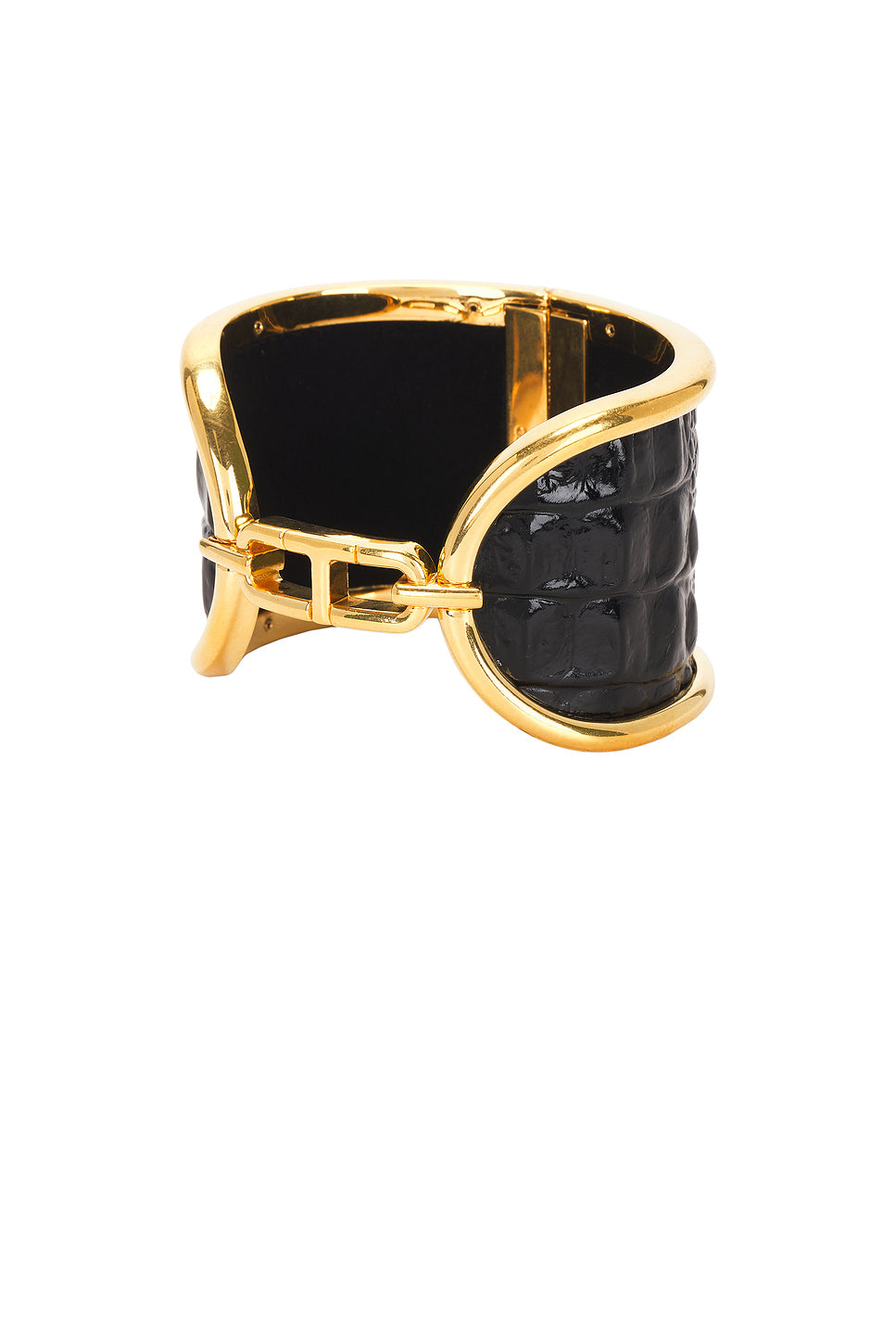 Whitney Embossed Croc Brass Cuff Bracelet