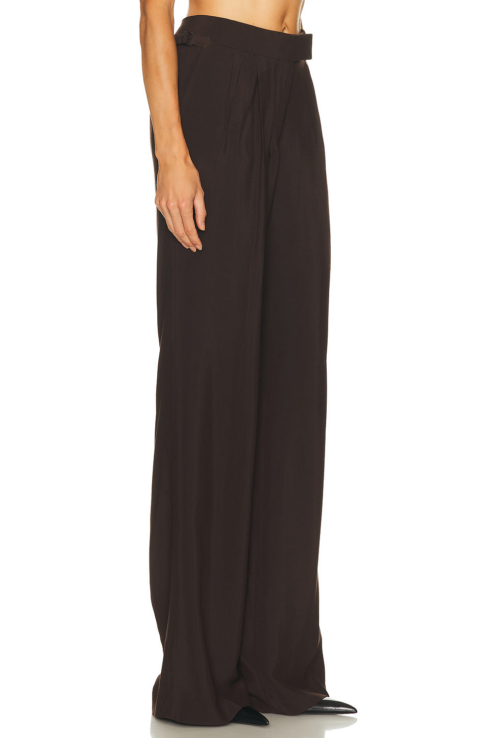 Tailored Double Pleat Wide Leg Pant