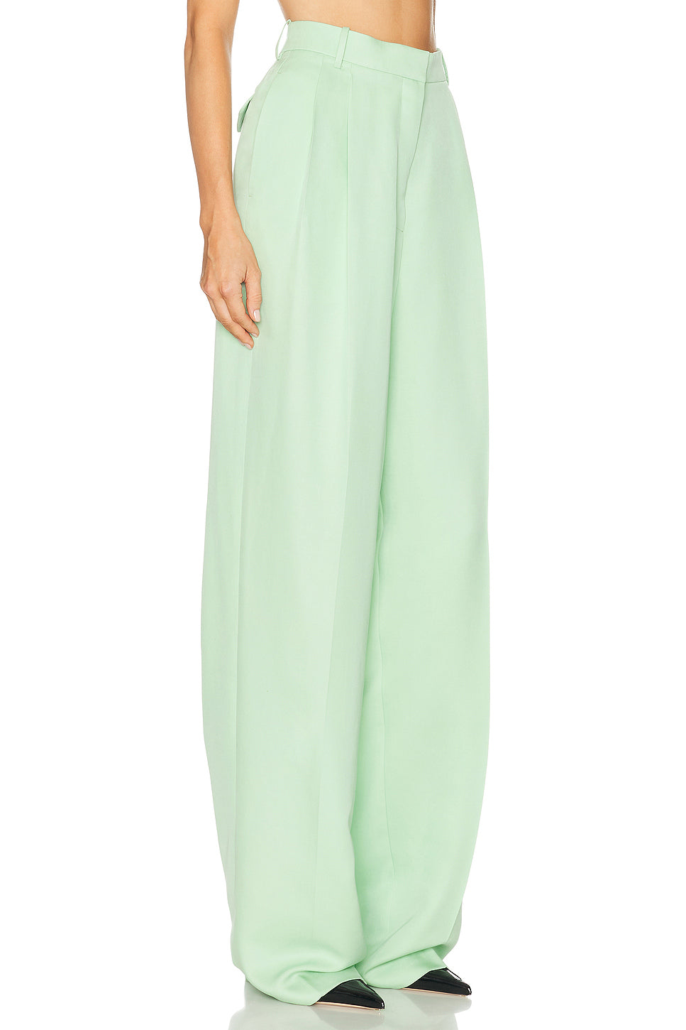 High Waist Wide Leg Pleated Pant