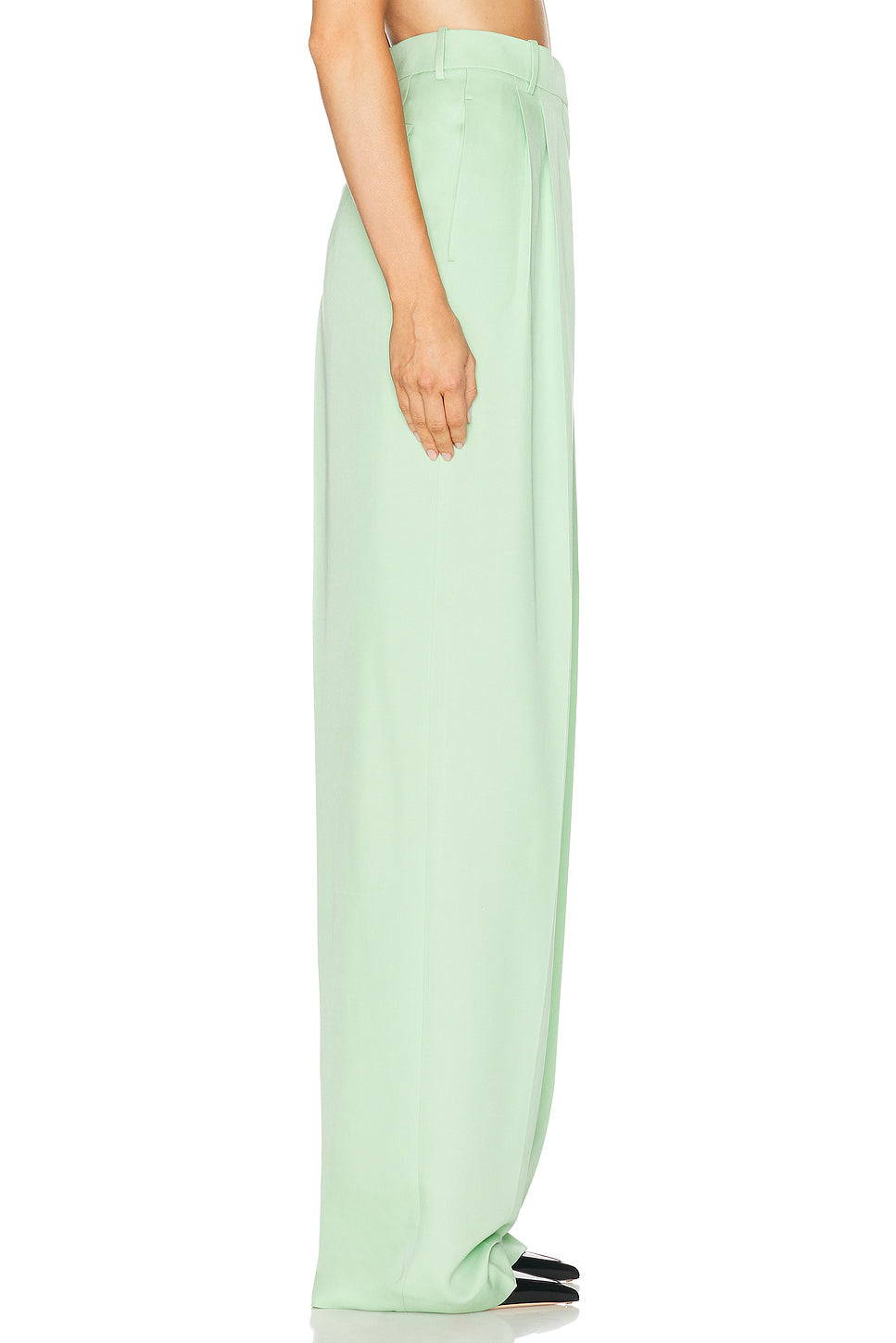 High Waist Wide Leg Pleated Pant