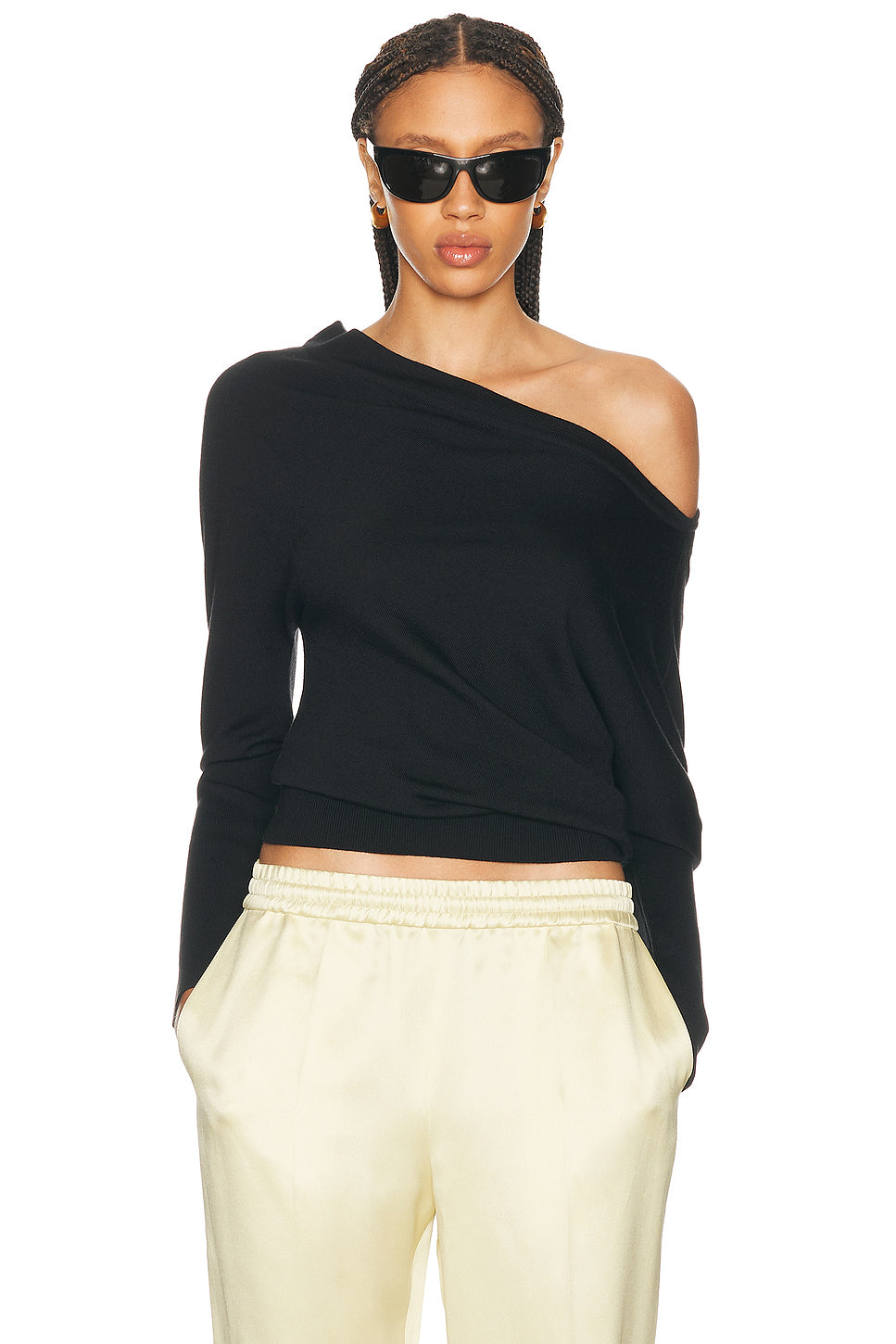 Wool Silk Off The Shoulder Top