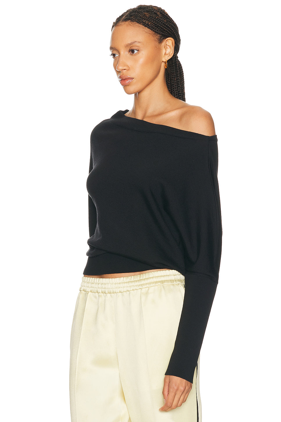 Wool Silk Off The Shoulder Top
