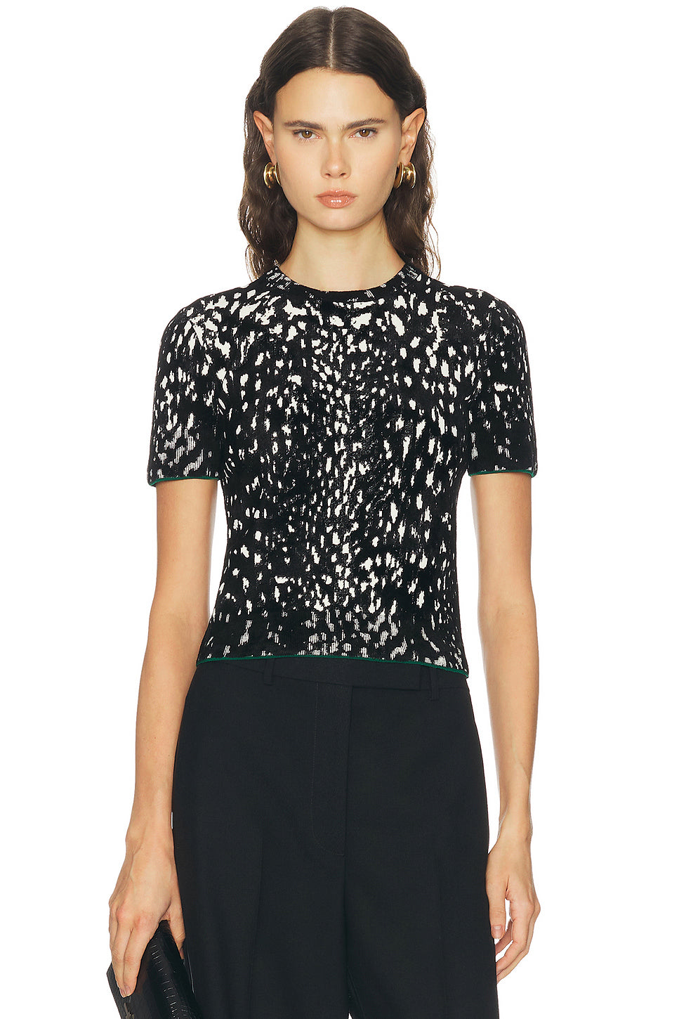 Lynx Jacquard Velvet Crewneck T-Shirt