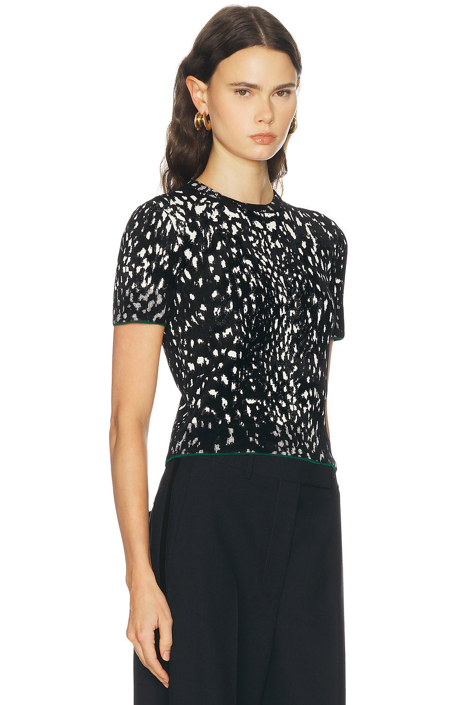 Lynx Jacquard Velvet Crewneck T-Shirt