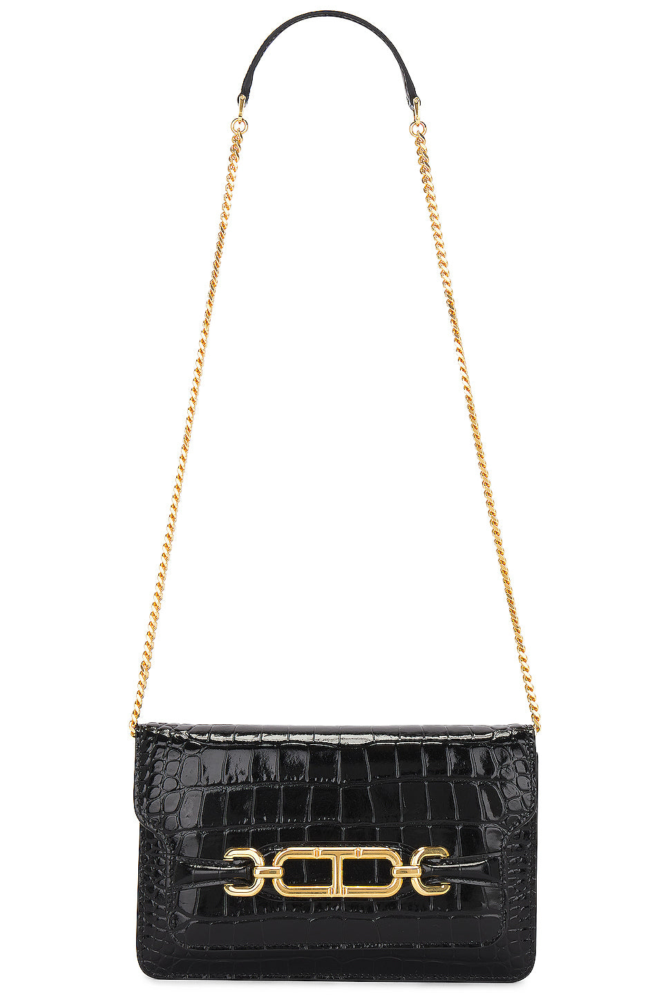 Stamped Croc Whitney Small Shoulder Bag