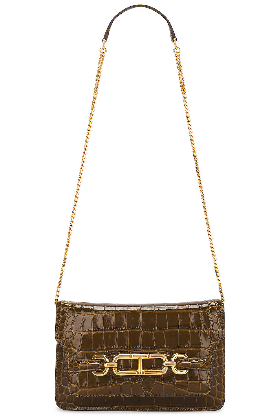 Stamped Croc Whitney Small Shoulder Bag