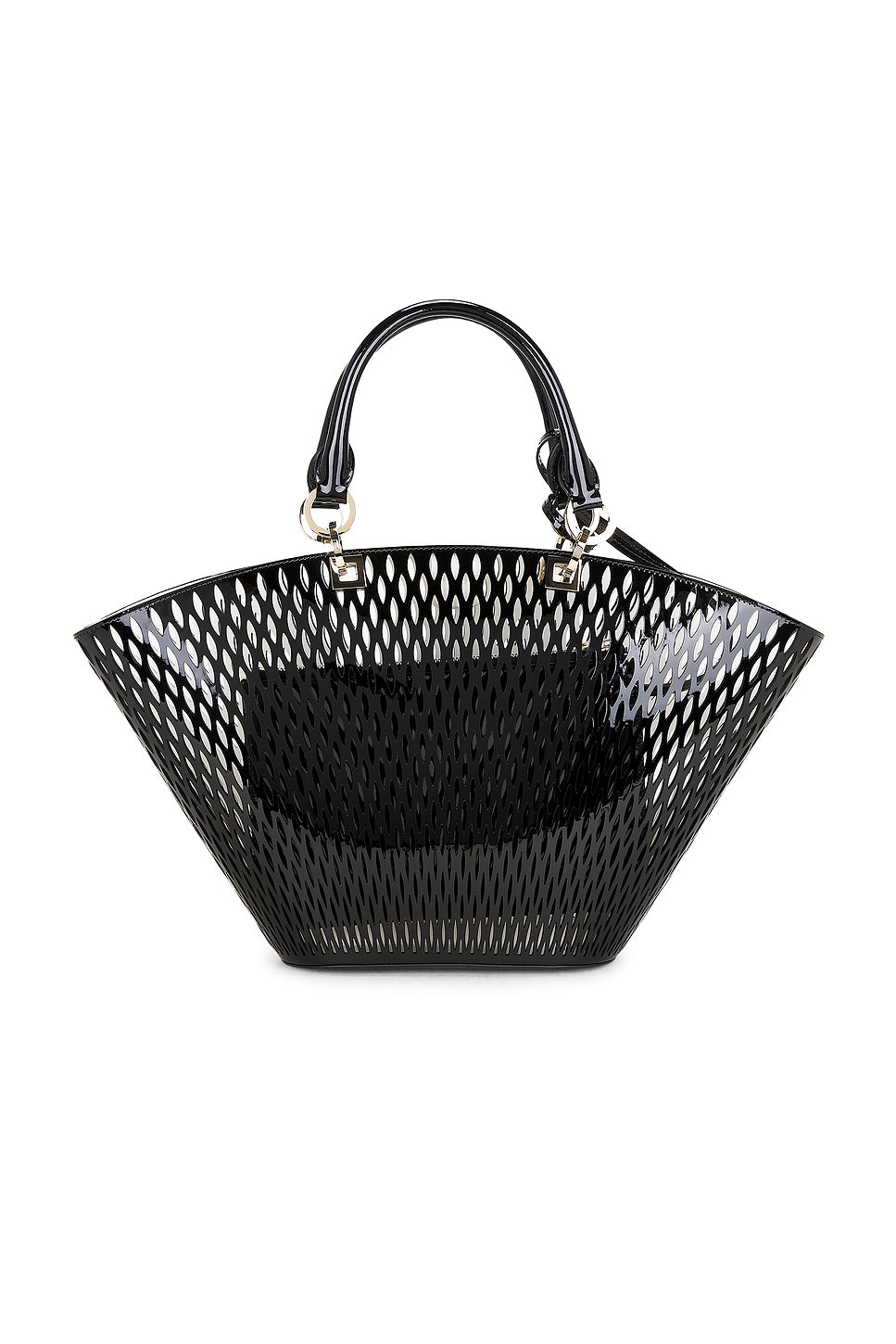 Cut Out Patent Leather Medium Panier Bag
