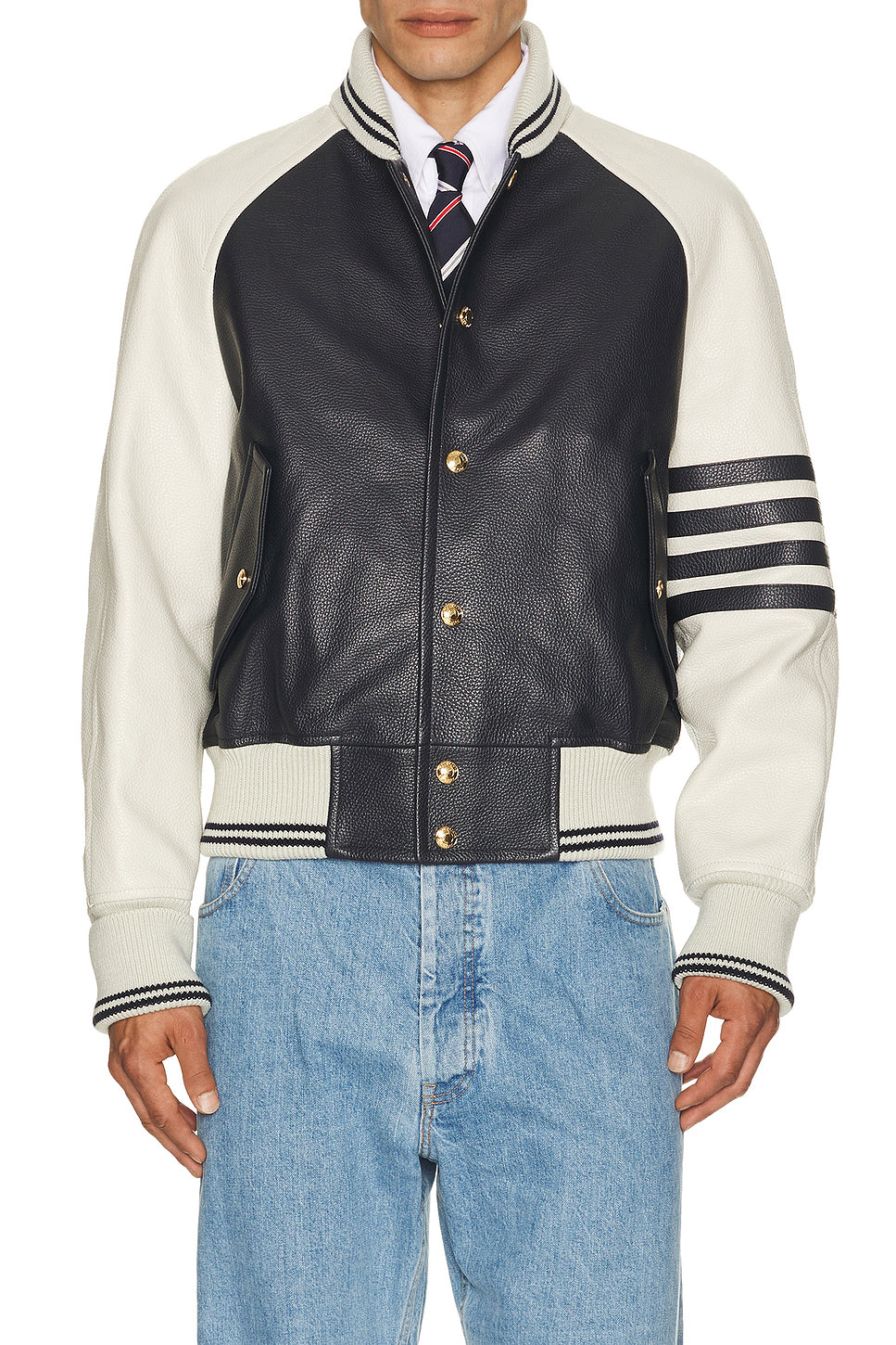 Oversized Raglan Sleeve Leather Jacket
