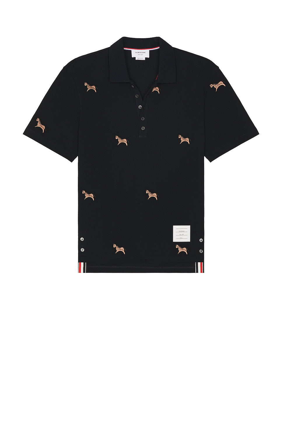 Short Sleeve Pique Polo With Horse Embroidery