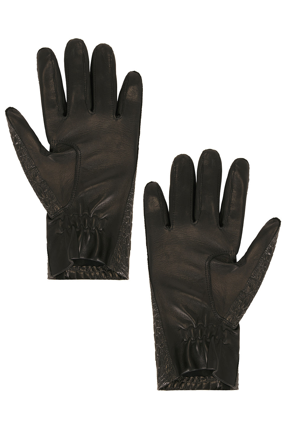 Leather Croco-Embossed Gloves
