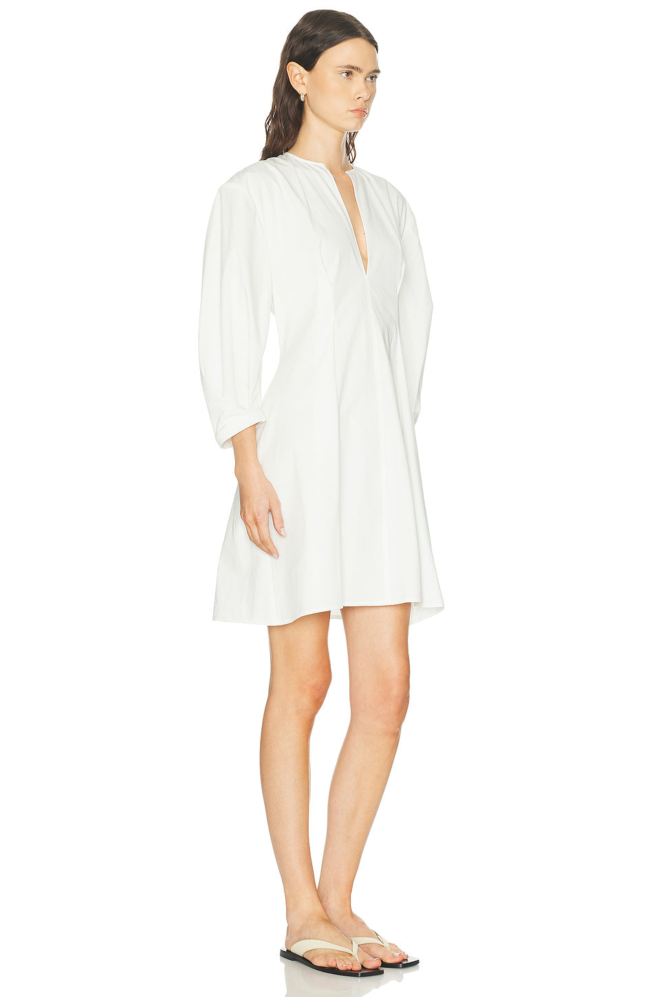 Balloon Sleeve Cotton Dress