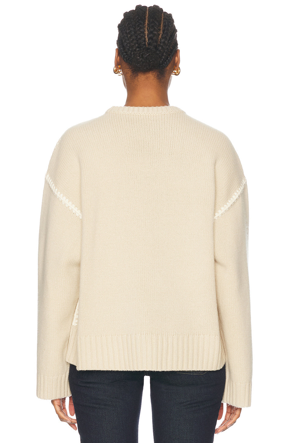 Embroidered Wool Cashmere Knit Sweater