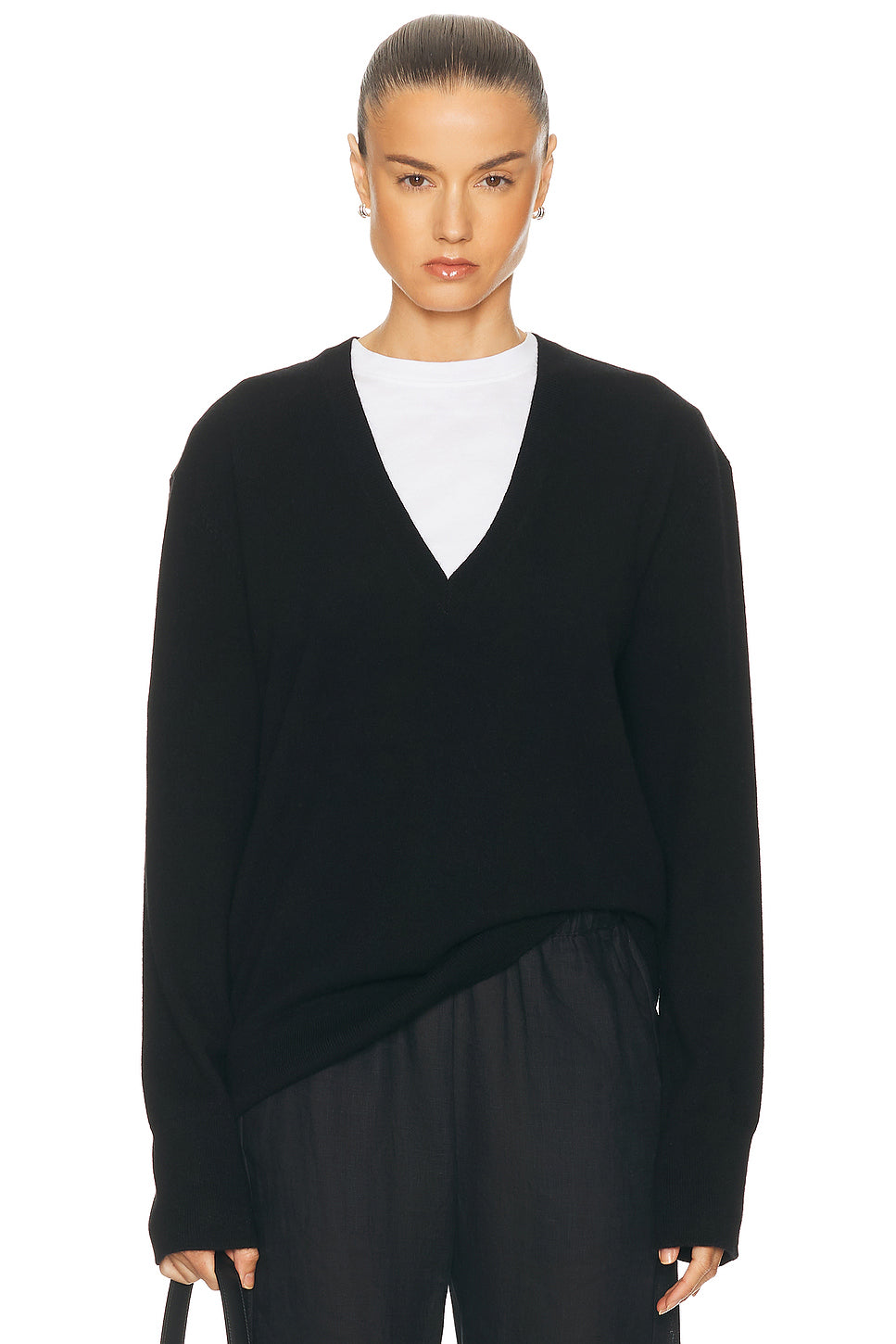 Cashmere V-Neck Knit Sweater