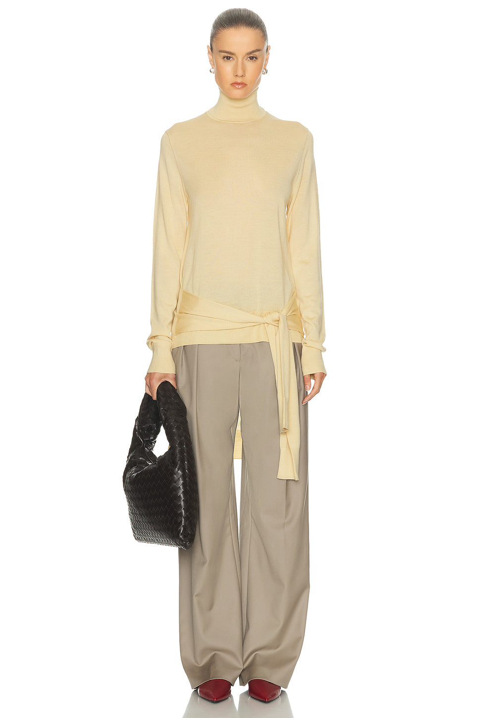 Double-Sleeve Turtleneck Sweater