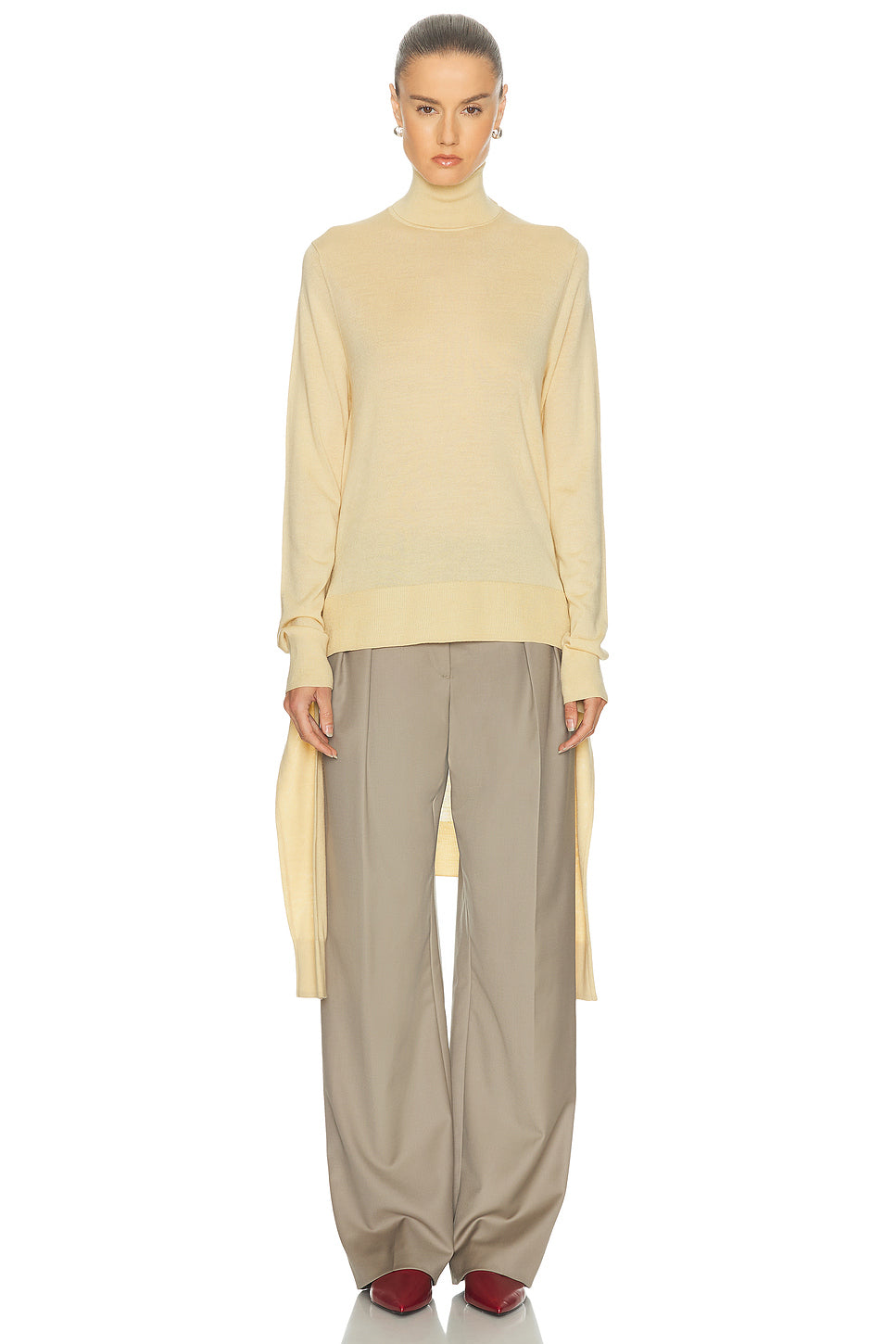 Double-Sleeve Turtleneck Sweater