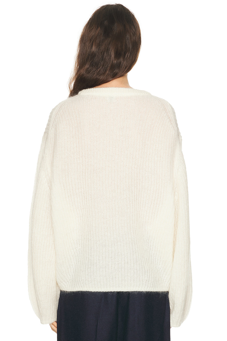 Mohair Blend Rib Knit Sweater