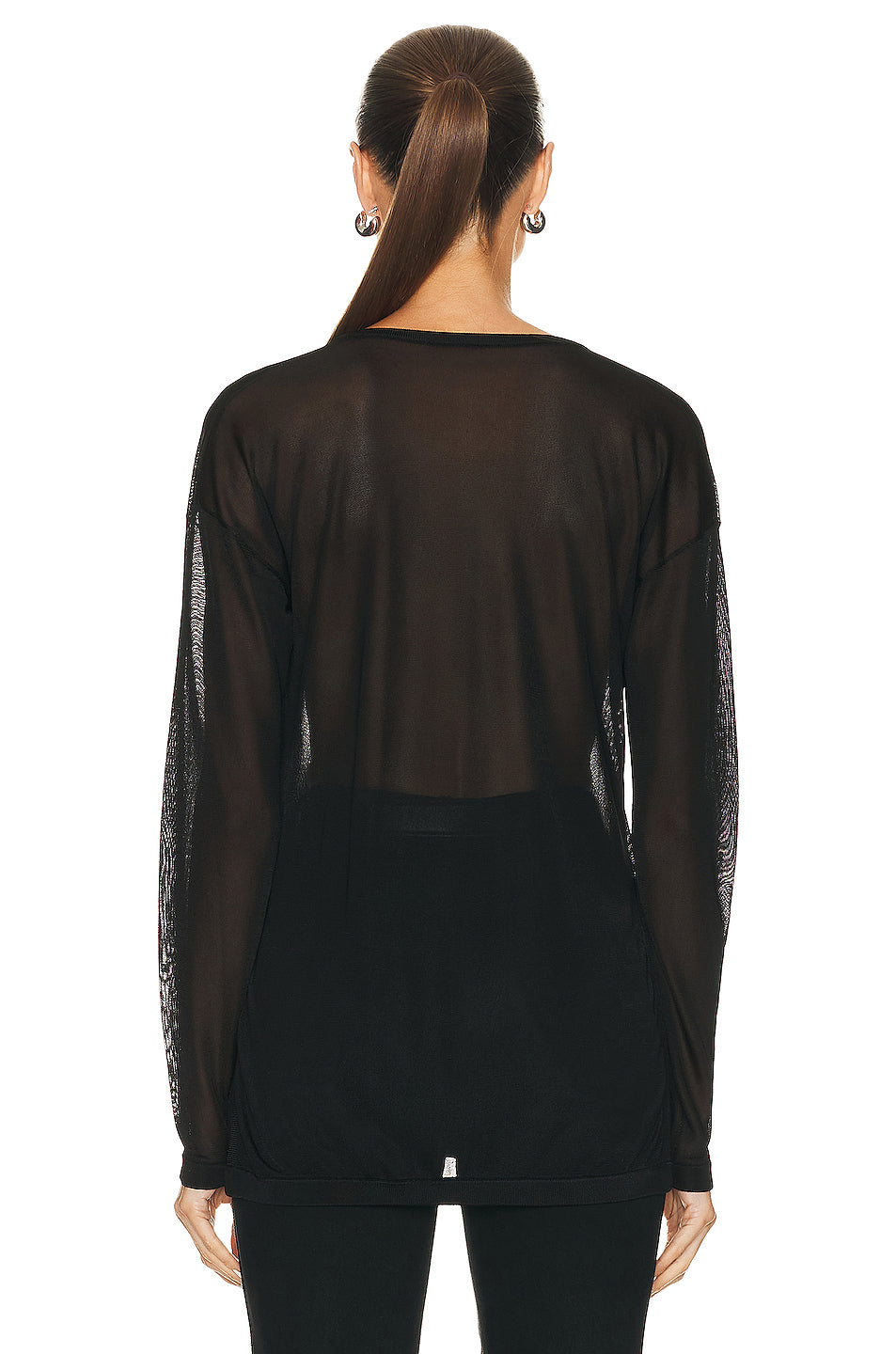 Semi Sheer Viscose Knit Sweater