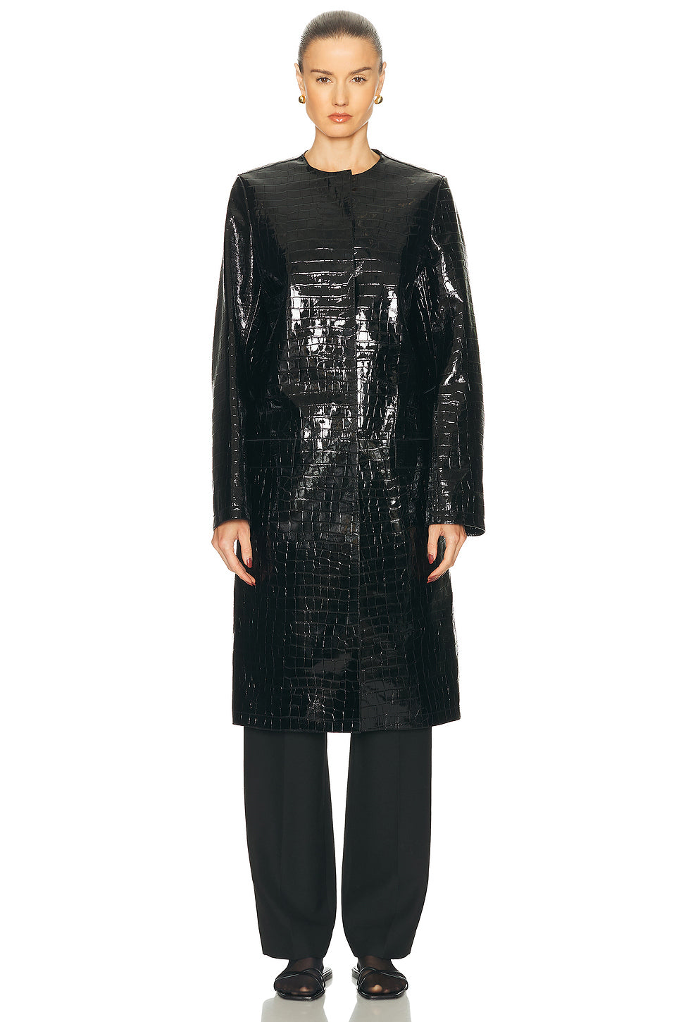 Croco Embossed Coat