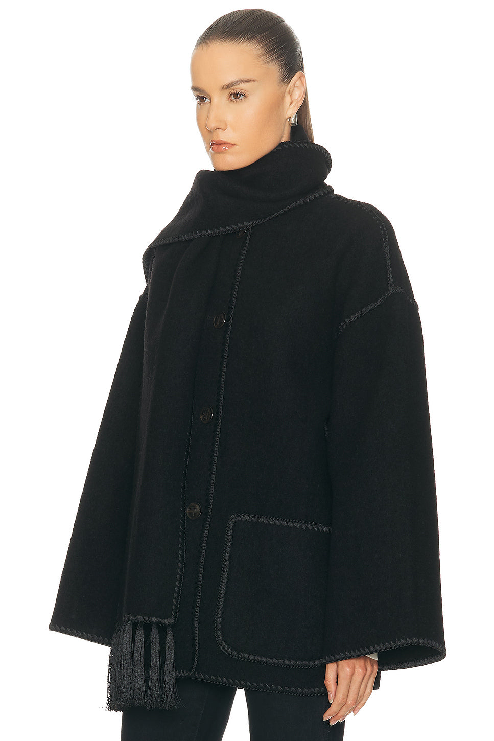 Embroidered Scarf Jacket