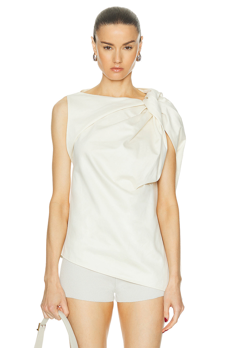 Shoulder Twist Satin Top