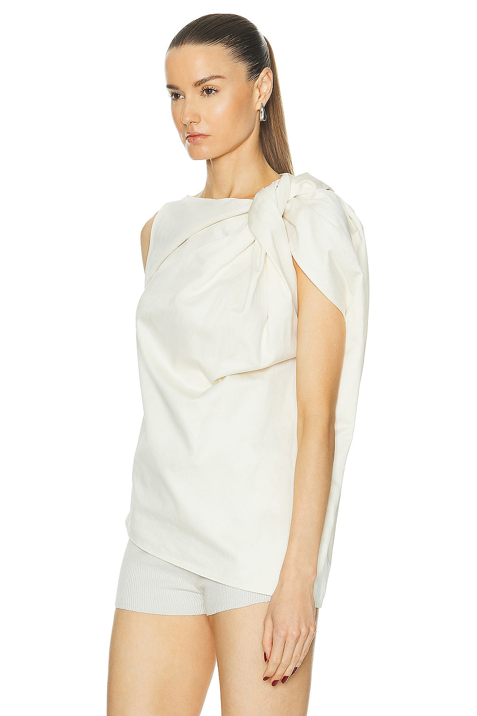 Shoulder Twist Satin Top