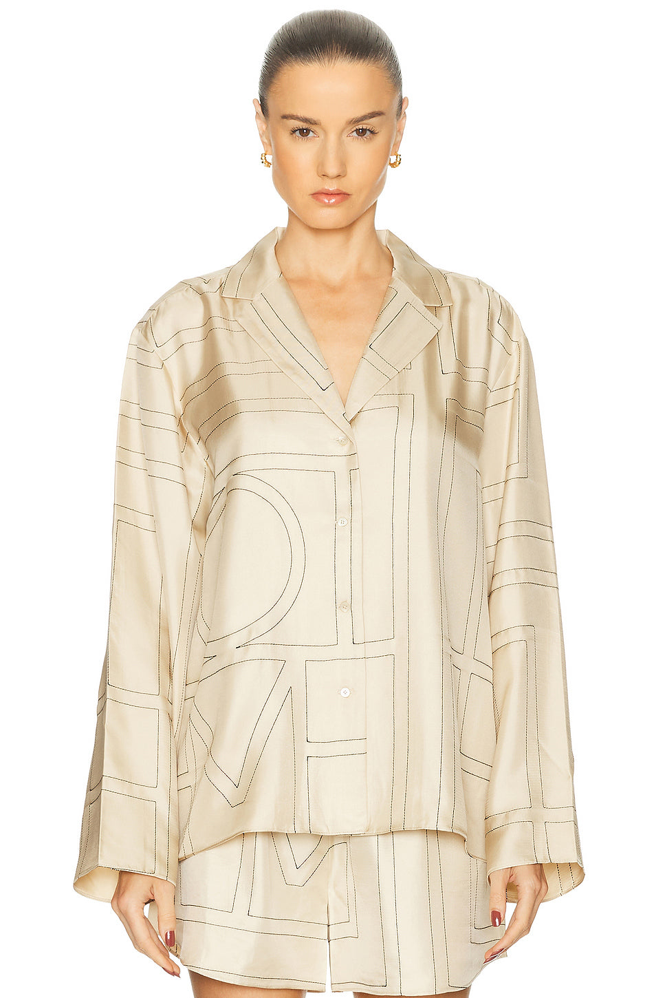 Monogram Silk PJ Top