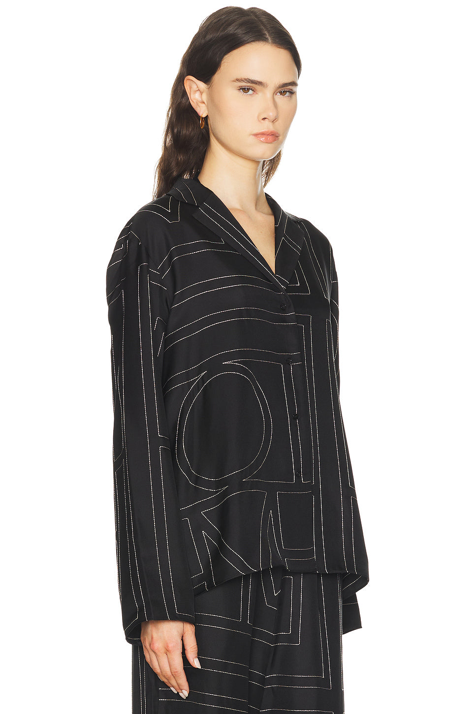 Monogram Silk PJ Top
